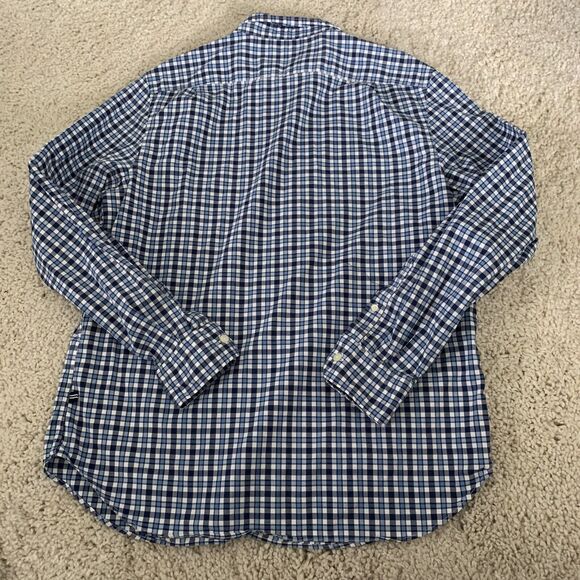 Nautica Mens Large Long Sleeve Blue Check Shirt Classic Fit Stretch Button Down - Picture 5 of 7
